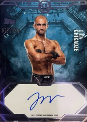 Giga Chikadze 2025 Topps Knockout UFC Knockout Autographs #KA-GC Gold