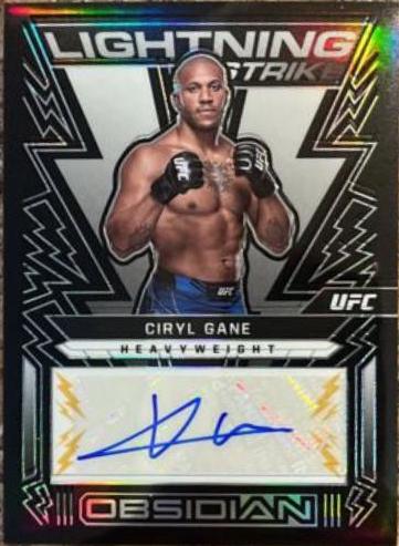 Ciryl Gane 2023 Panini Chronicles UFC Obsidian Lightning Strike Signatures #2 Red