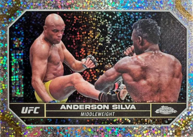 Anderson Silva 2024 Topps Chrome UFC Base #17 Speckle Refractor