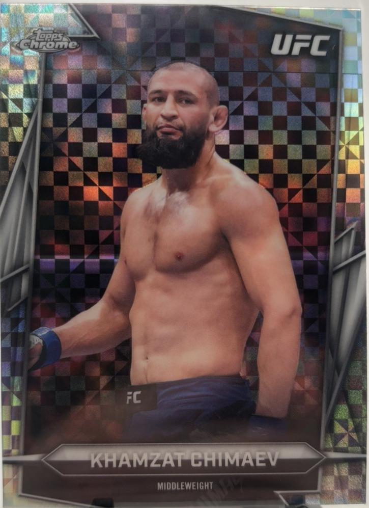 Khamzat Chimaev 2026 Topps Chrome UFC Base #125 X-fractor