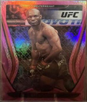 Kamaru Usman 2021 Panini Chronicles UFC Base Certified #130 Pink