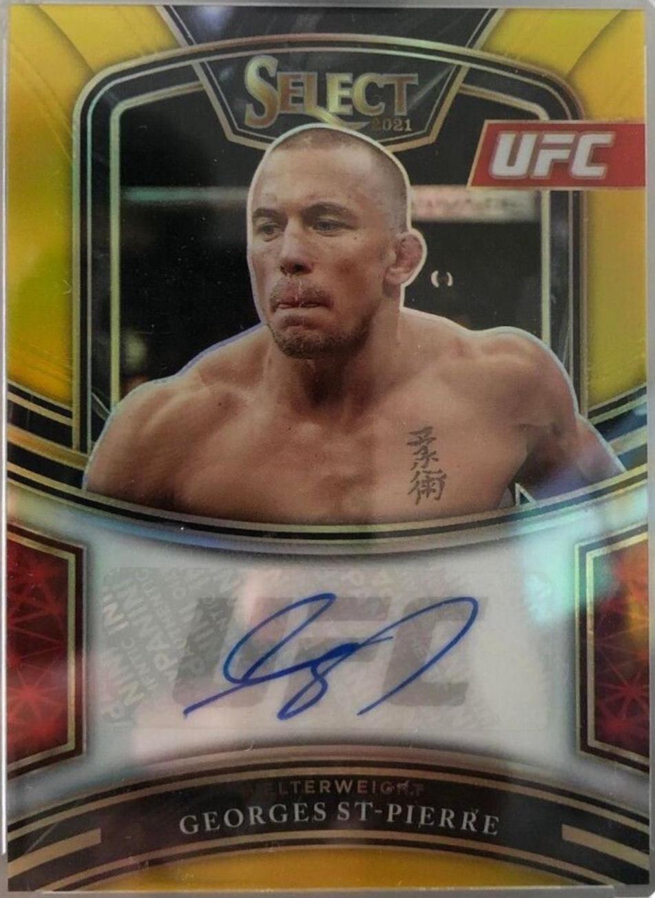 Georges St-Pierre 2021 Panini Select UFC Signatures #37 Gold Prizms