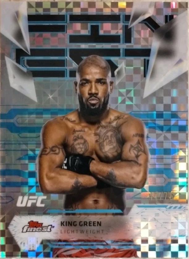 King Green 2025 Topps Finest UFC Base Uncommon #149 Blue Checkerboard Refractor