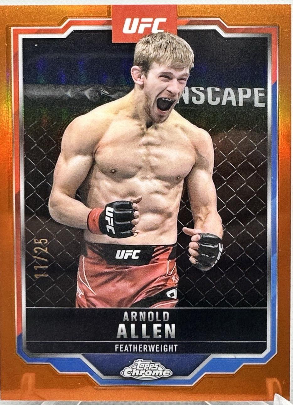 Arnold Allen 2025 Topps Chrome UFC Base #25 Orange Refractor