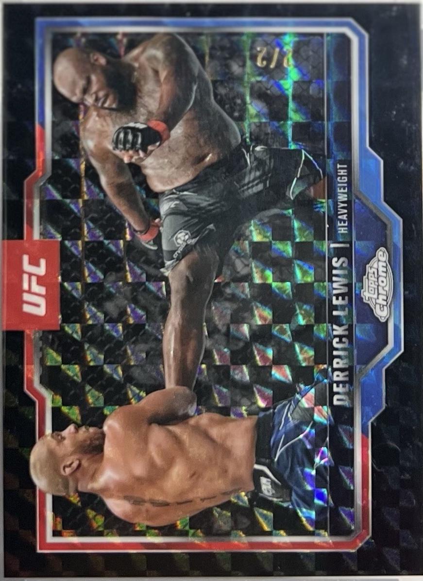 Derrick Lewis 2025 Topps Chrome UFC Base #104 Black Geometric Refractor