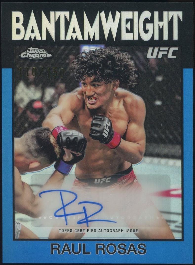 Raul Rosas 2026 Topps Chrome UFC 1986 Topps Signatures #86S-RR Blue Refractor