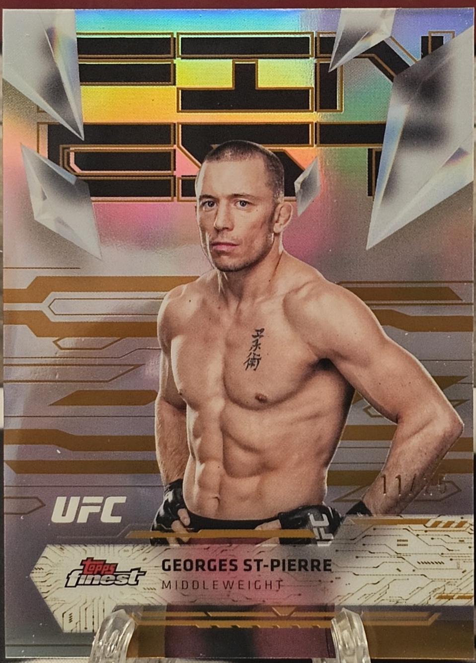 Georges St-Pierre 2025 Topps Finest UFC Base Uncommon #185 Red Refractor