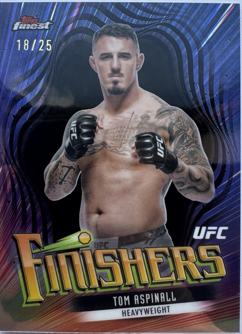 Tom Aspinall 2024 Topps Finest UFC Finishers #FIN-6 Black Refractor