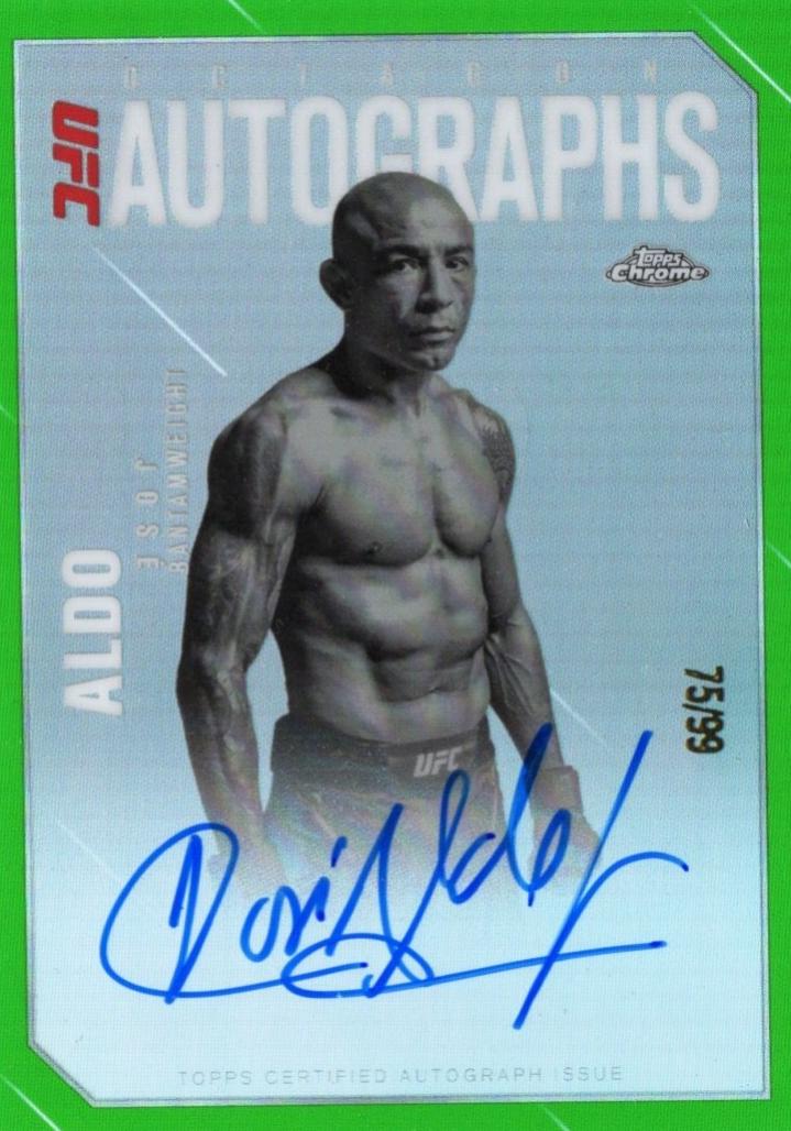 José Aldo 2025 Topps Chrome UFC Octagon Legends Autographs #OLA-JA Green Refractor