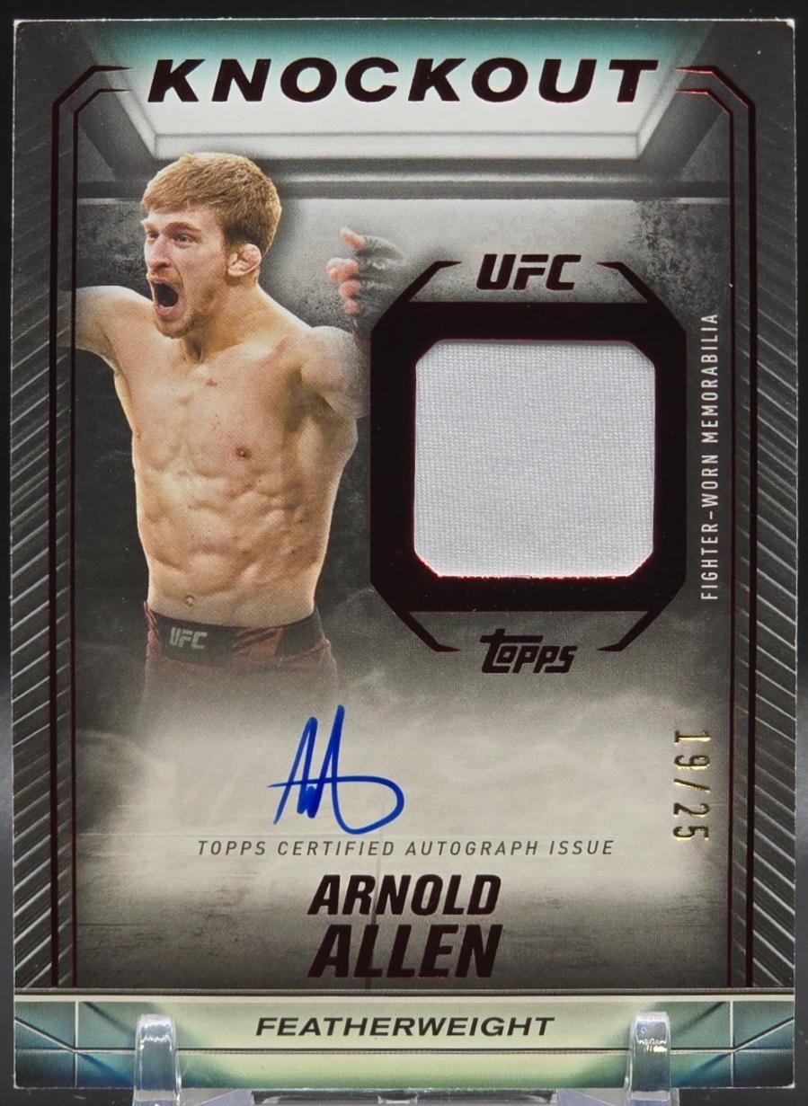 Arnold Allen 2024 Topps Knockout UFC Knockout Autograph Relics #KAR-AAN Red