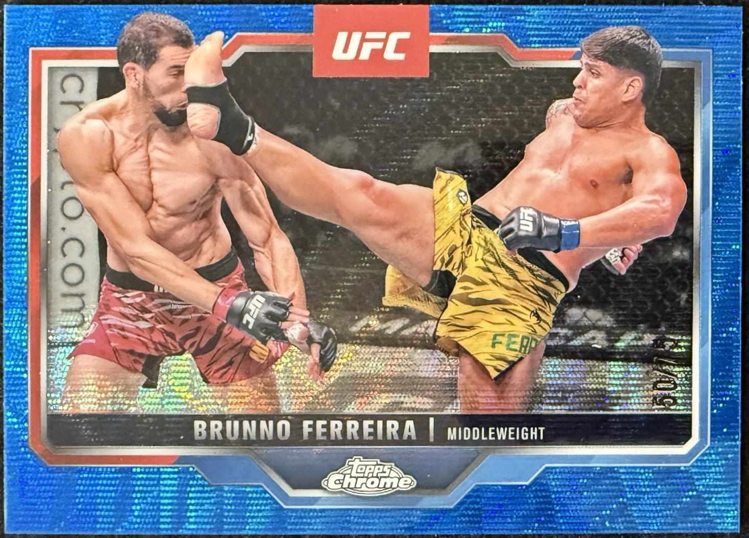 Brunno Ferreira 2025 Topps Chrome UFC Base #192 Blue Wave Refractor
