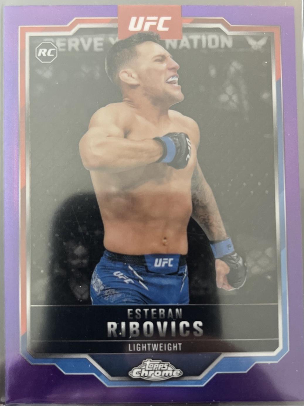 Esteban Ribovics 2025 Topps Chrome UFC Base #75 Purple Refractor