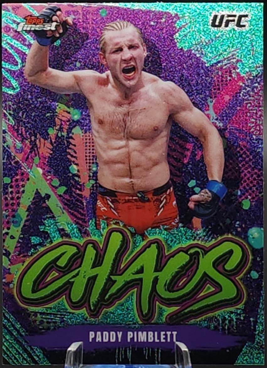 Paddy Pimblett 2024 Topps Finest UFC Chaos #CHA-2 Aqua Glitter Refractor