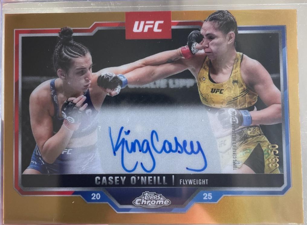 Casey O'Neill 2025 Topps Chrome UFC Chrome Veteran Autographs #CVA-CO Gold Refractor