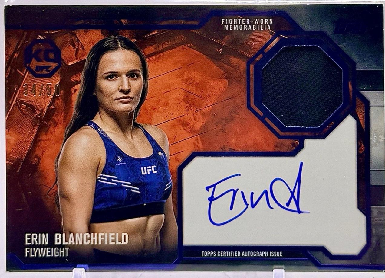 Erin Blanchfield 2025 Topps Knockout UFC Knockout Autograph Relics #KAR-EB Blue