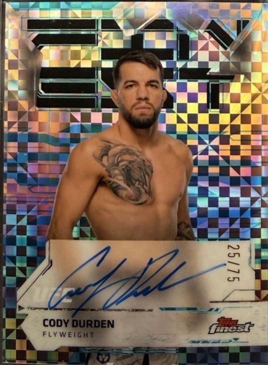Cody Durden 2025 Topps Finest UFC Finest Autographs #FA-CD Blue Checkerboard Refractor