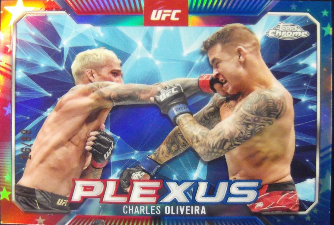 Charles Oliveira 2025 Topps Chrome UFC Plexus #PLX-3 Red White Blue Refractor