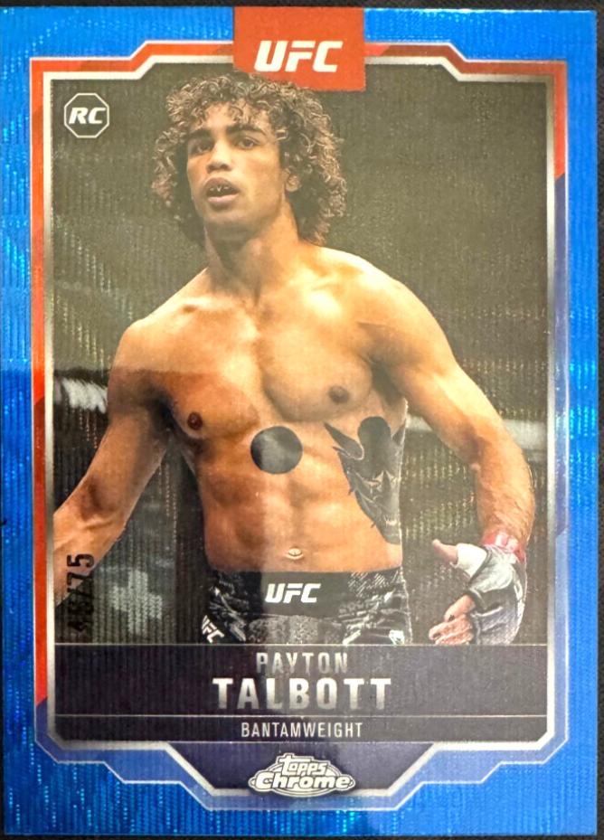 Payton Talbott 2025 Topps Chrome UFC Base #141 Blue Wave Refractor