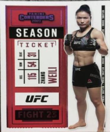 Zhang Weili 2021 Panini Chronicles UFC Base Contenders Season Ticket #10 Pink