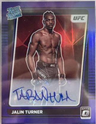 Jalin Turner 2022 Panini Donruss Optic UFC Base Rated Rookies Signatures #114 Purple