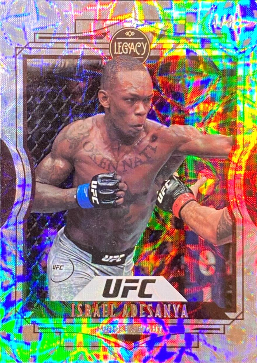 Israel Adesanya 2021 Panini Chronicles UFC Base Legacy #48 Asia Gold