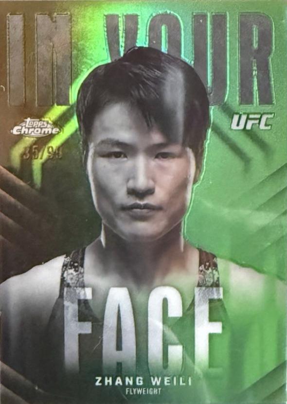 Zhang Weili 2026 Topps Chrome UFC In Your Face #IYF-11 Red Refractor