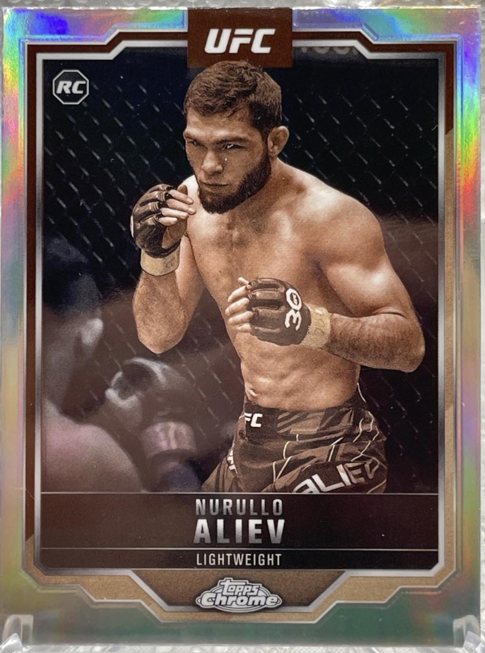 Nurullo Aliev 2025 Topps Chrome UFC Base #105 Sepia Refractor
