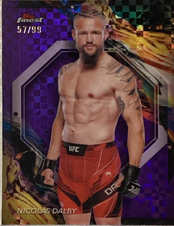 Nicolas Dalby 2024 Topps Finest UFC Base Uncommon #114 Purple Checkerboard Refractor