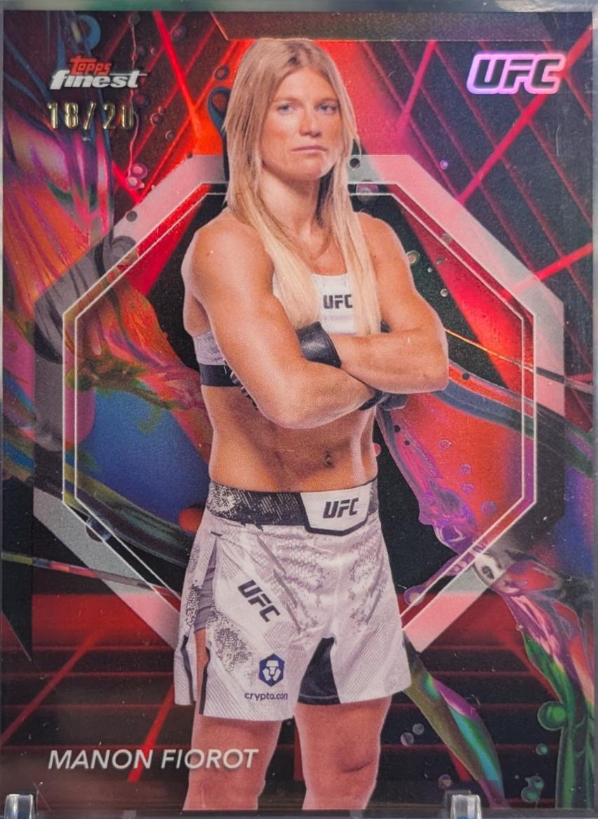 Manon Fiorot 2024 Topps Finest UFC Base Common #41 Red Black Vapor Refractor