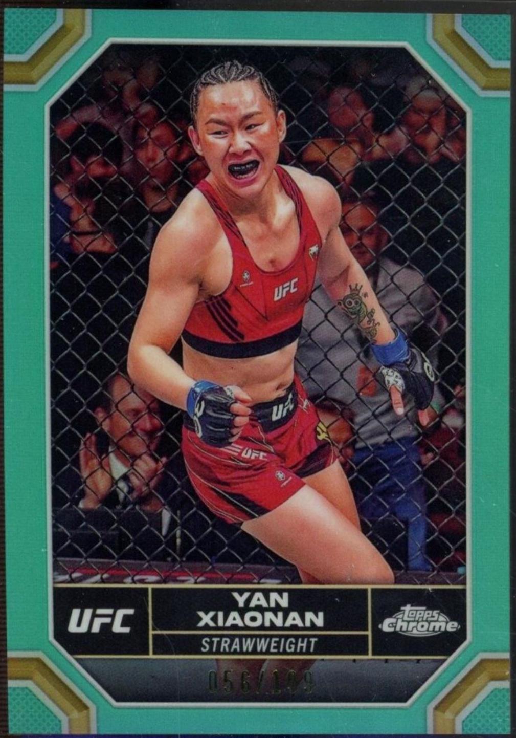 Yan Xiaonan 2024 Topps Chrome UFC Base #198 Aqua Refractor