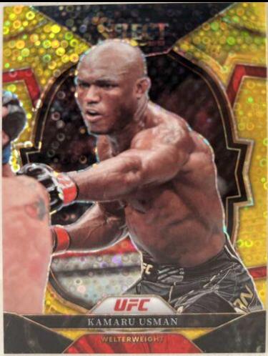 Kamaru Usman 2023 Panini Select UFC Octagonside #291 Gold Disco