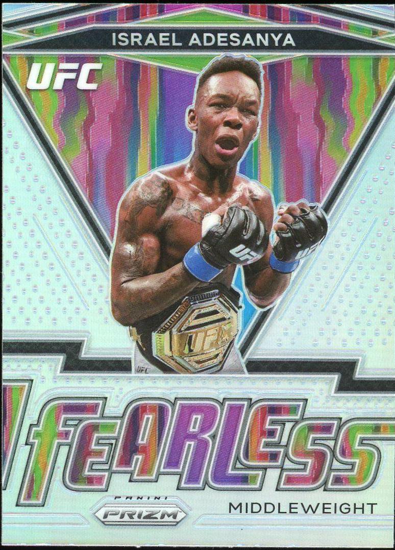 Israel Adesanya 2021 Panini Prizm UFC Fearless #3 Silver