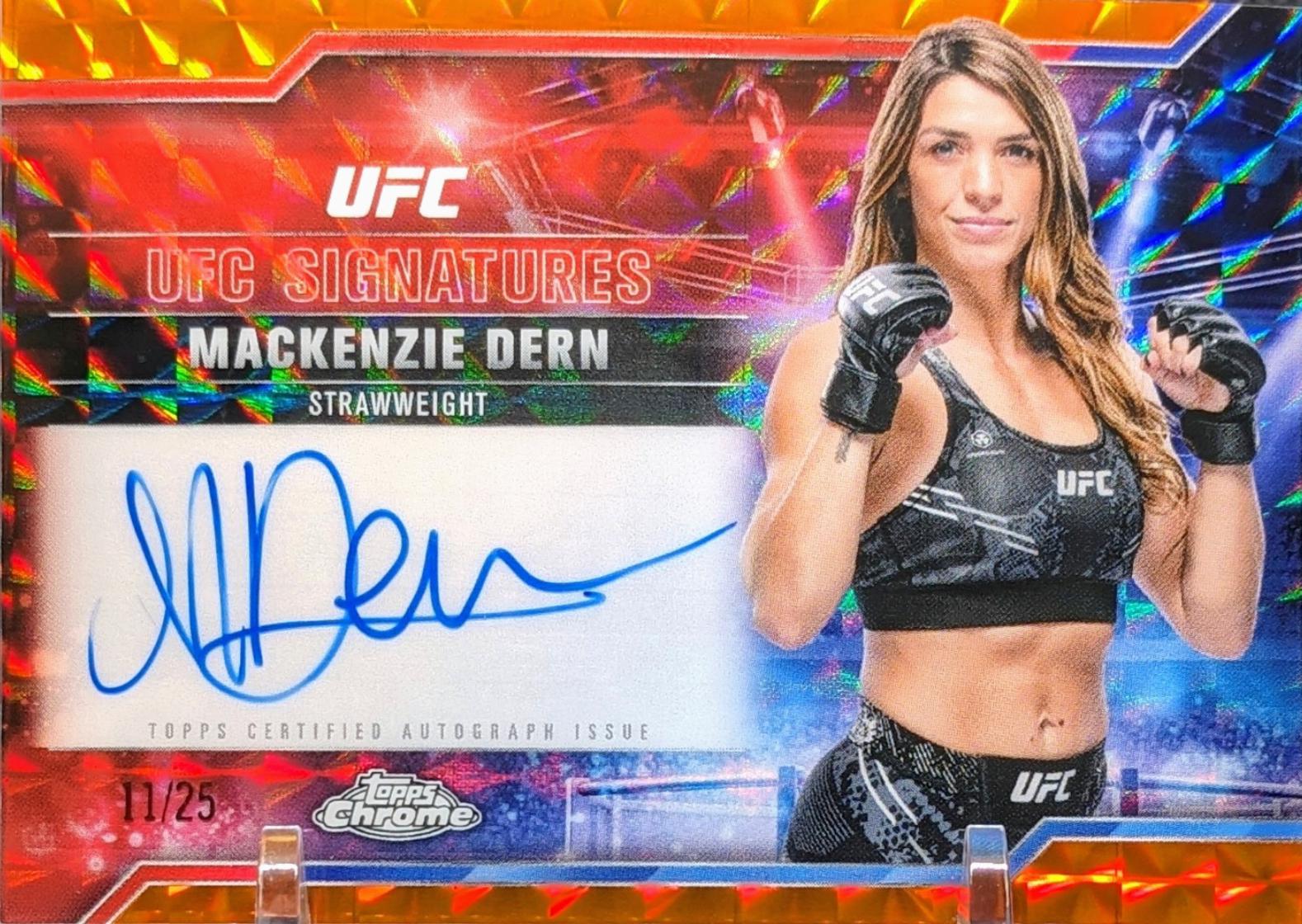 Mackenzie Dern 2025 Topps Chrome UFC UFC Signatures #SIG-MD Geometric Orange Refractor