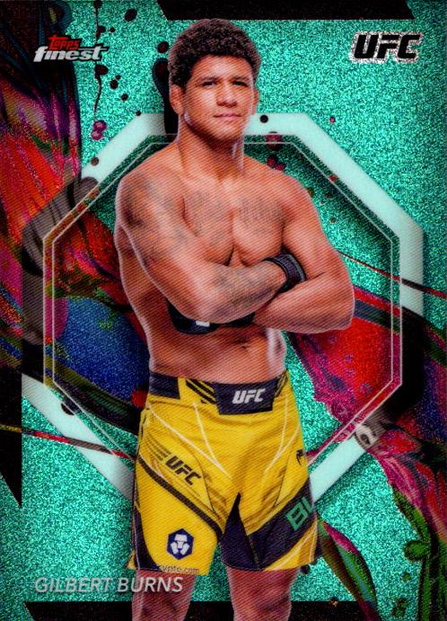 Gilbert Burns 2024 Topps Finest UFC Base Common #68 Aqua Glitter Refractor