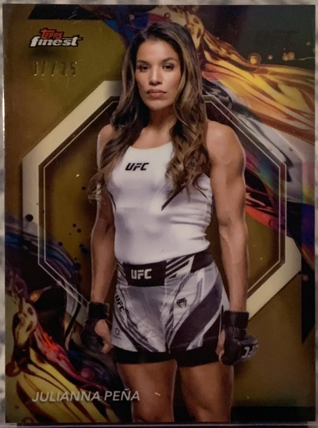 Julianna Peña 2024 Topps Finest UFC Base Uncommon #173 Gold Refractor