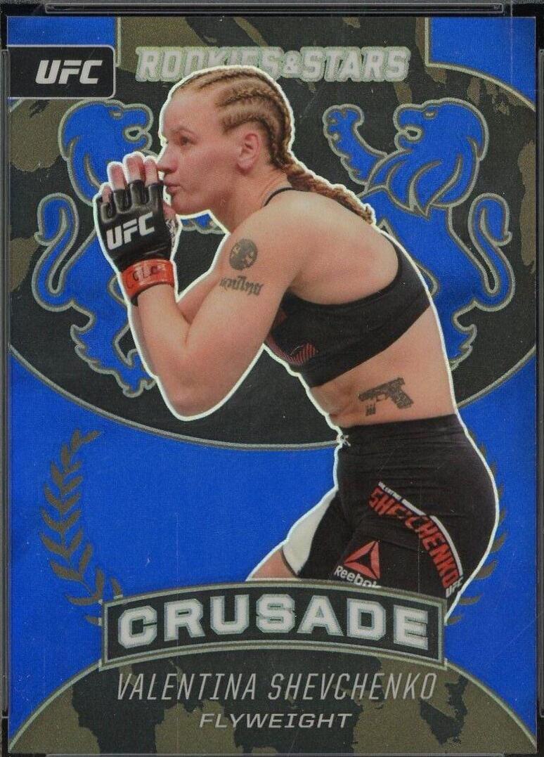 Valentina Shevchenko 2021 Panini Chronicles UFC Base Crusade #239 Blue