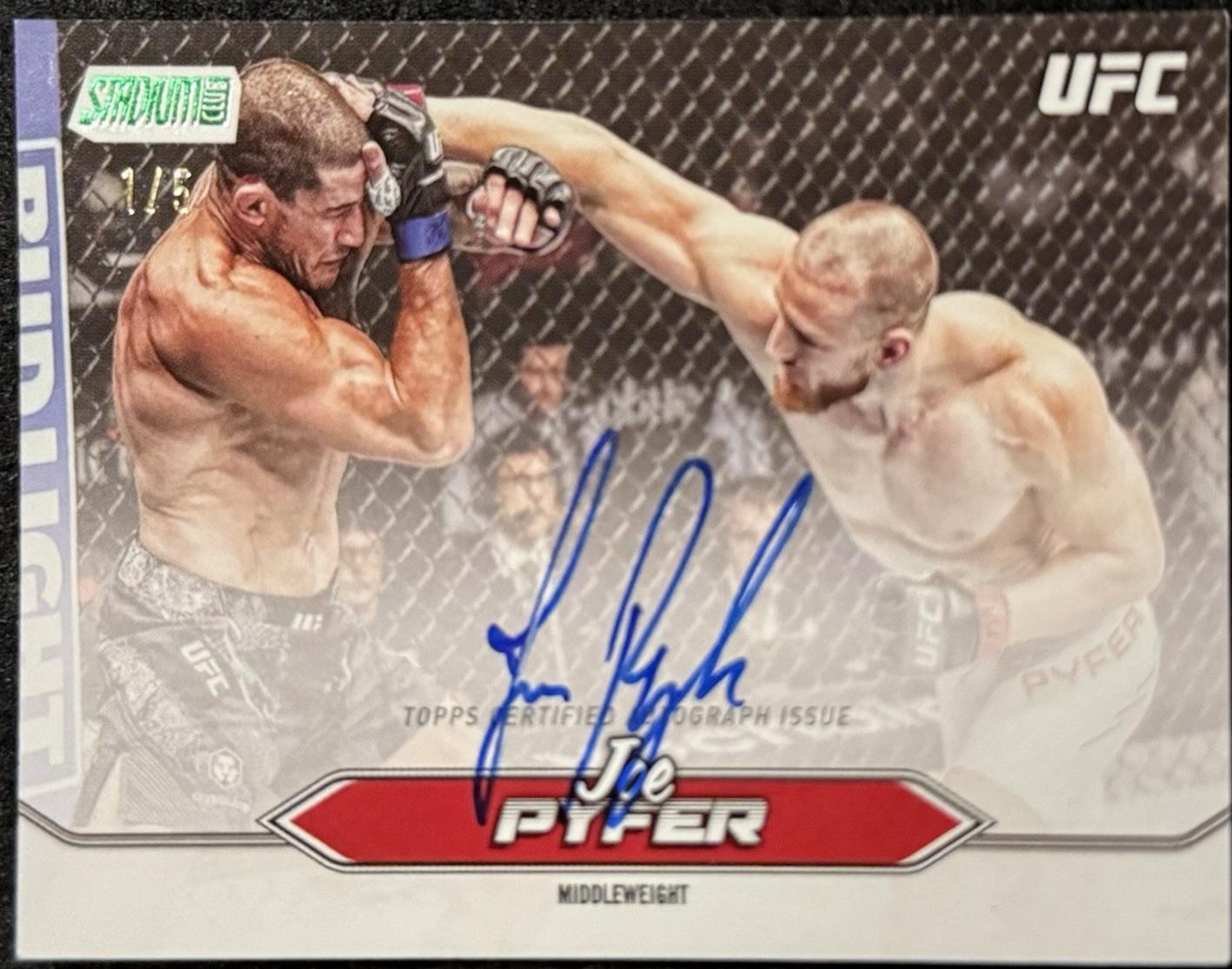 Joe Pyfer 2025 Topps Stadium Club UFC Base Autographs #BCA-JPR Green