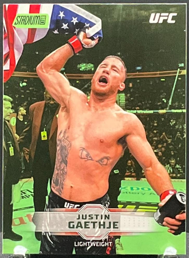 Justin Gaethje 2026 Topps Stadium Club UFC Base #23 Lime Green