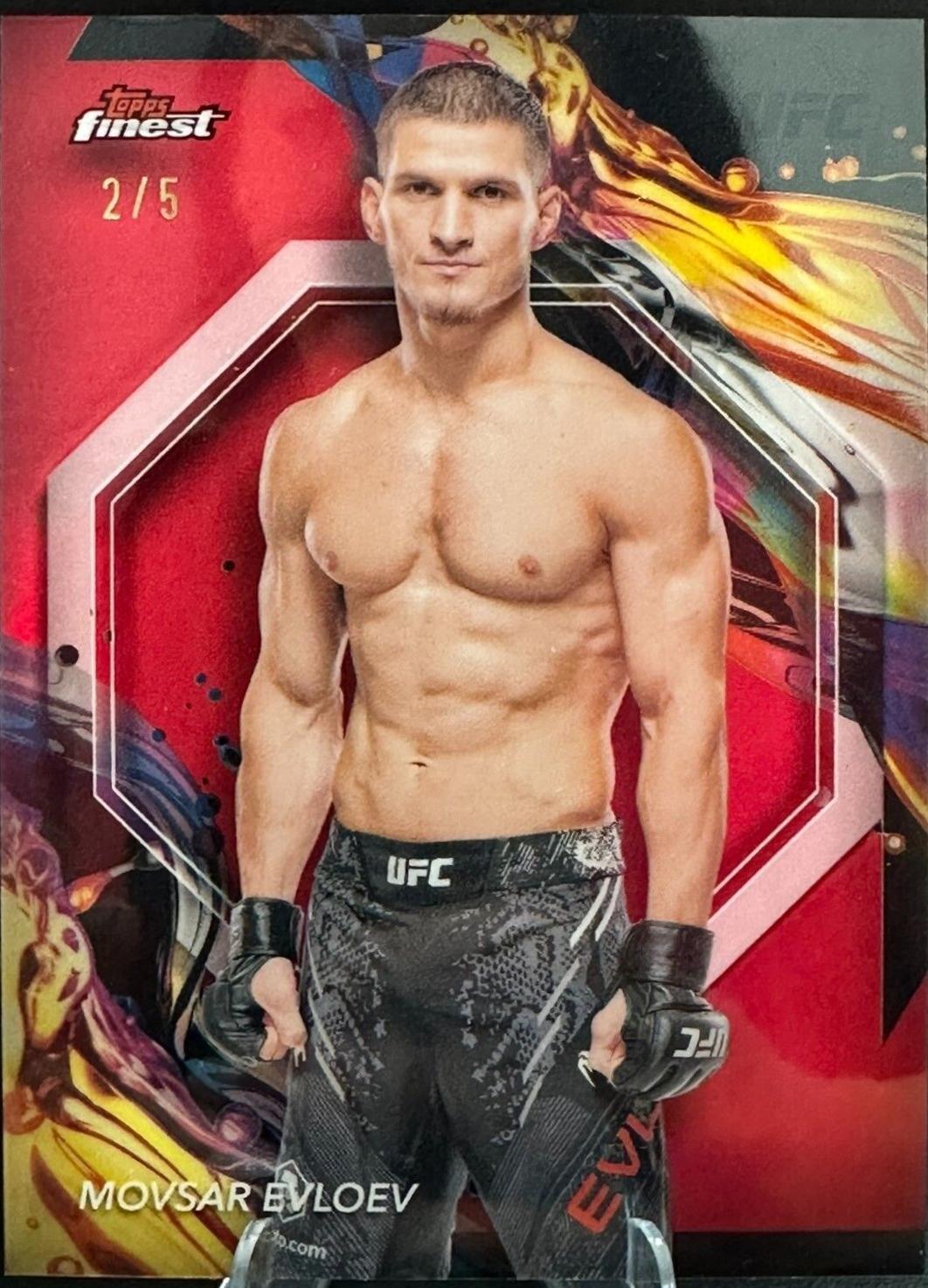 Movsar Evloev 2024 Topps Finest UFC Base Uncommon #174 Red Refractor
