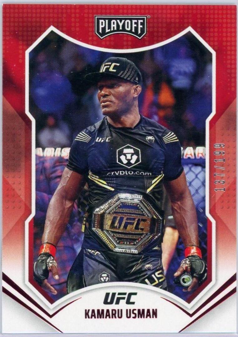 Kamaru Usman 2022 Panini Chronicles UFC Base Playoff #165 Red