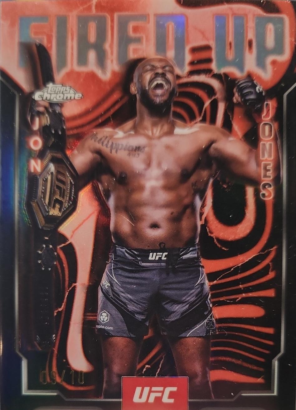 Jon Jones 2025 Topps Chrome UFC Fired Up #FUP-17 Black Refractor