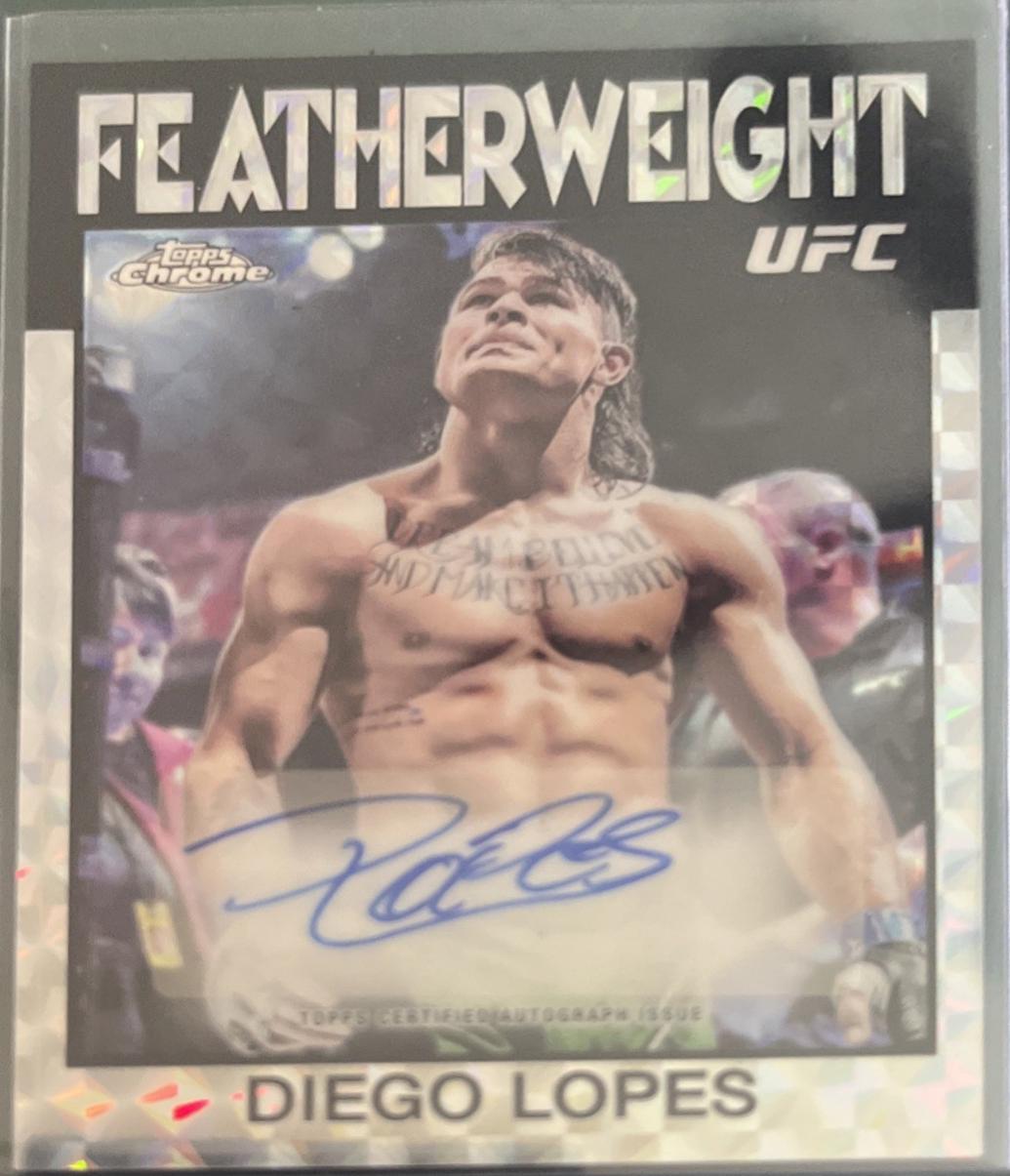 Diego Lopes 2026 Topps Chrome UFC 1986 Topps Signatures #86S-DL Geometric Refractor