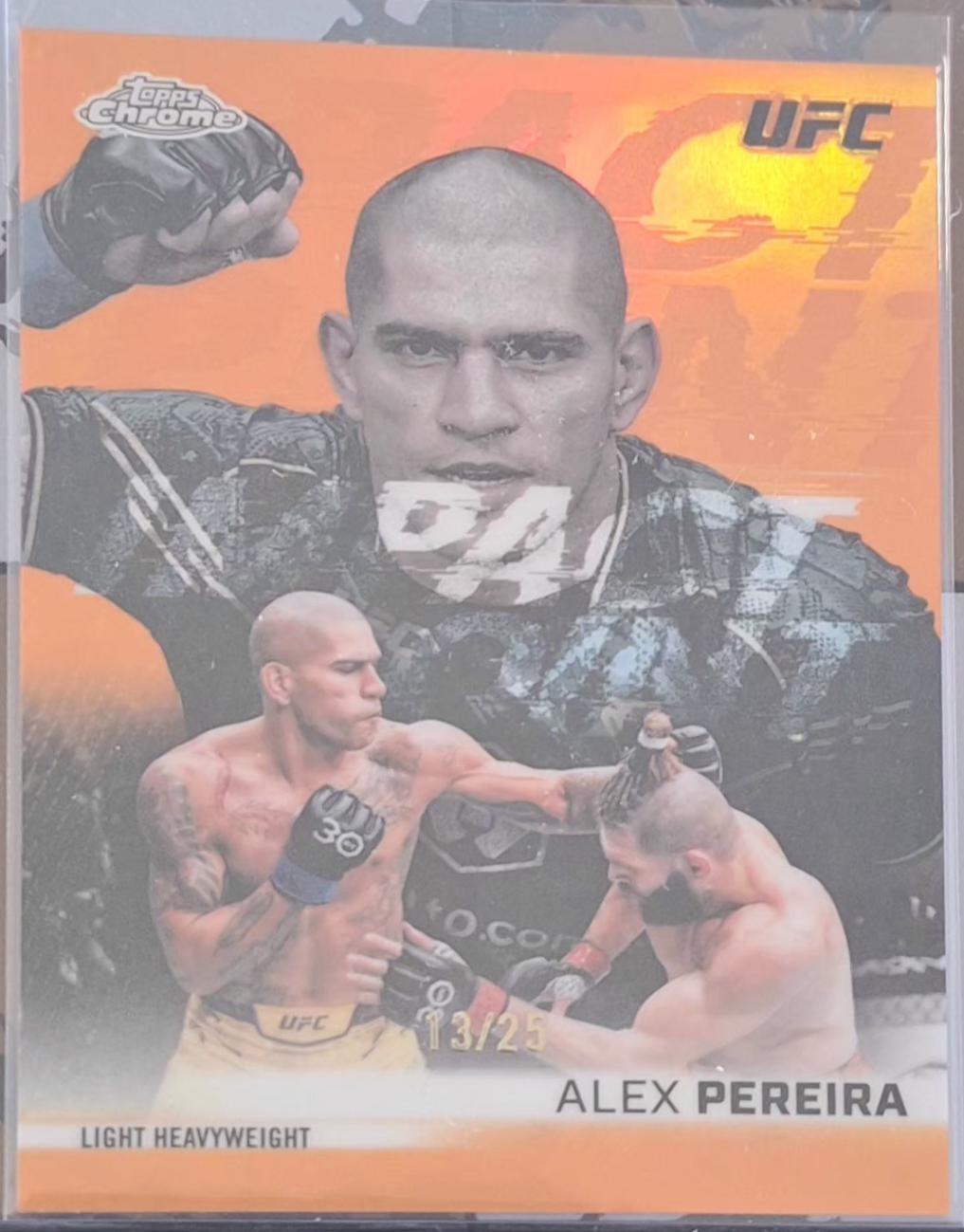 Alex Pereira 2026 Topps Chrome UFC Impact Point #IP-1 Orange Refractor