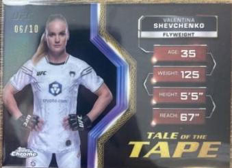 Valentina Shevchenko 2024 Topps Chrome UFC Tale of the Tape #TFT-29 Black Refractor