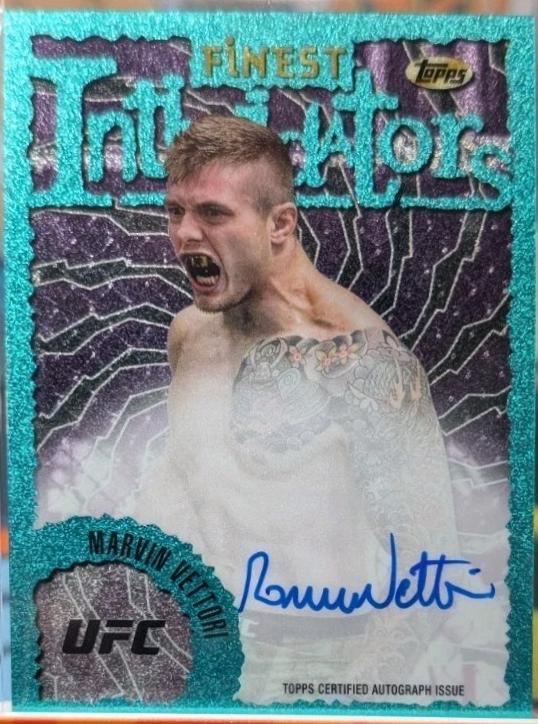 Marvin Vettori 2024 Topps Finest UFC Intimidators Autographs #IA-MVI Aqua Glitter Refractor