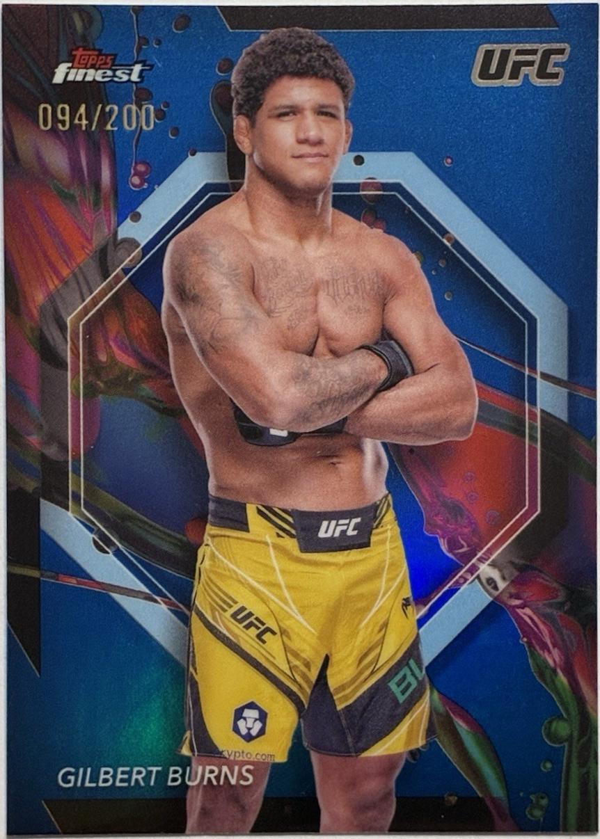 Gilbert Burns 2024 Topps Finest UFC Base Common #68 Blue Refractor