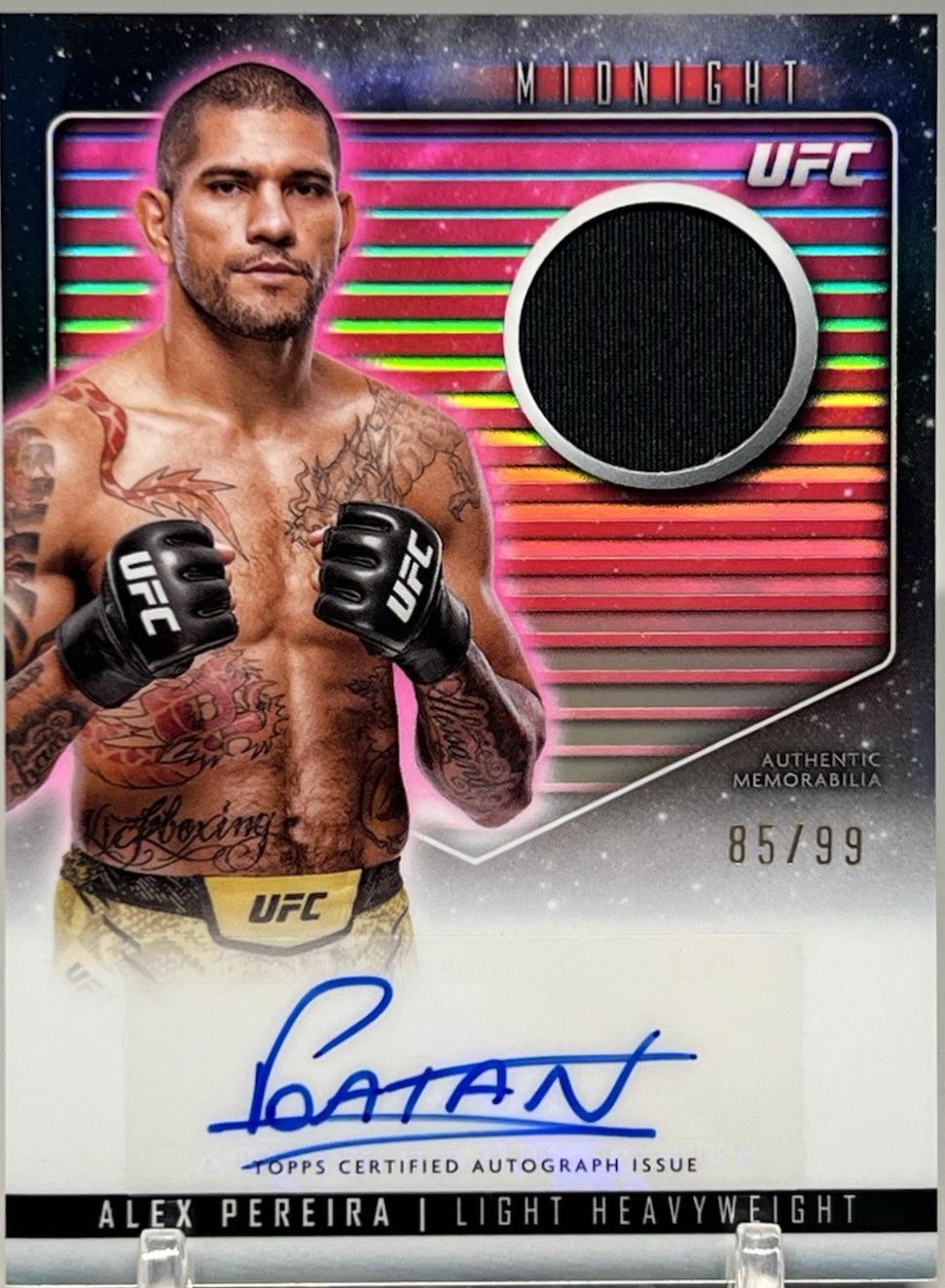 Alex Pereira 2024 Topps Midnight UFC Relic Autographs #RCA-APE Twilight