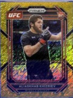 Aliaskhab Khizriev 2023 Panini Prizm UFC Base #141 Gold Shimmer