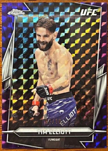 Tim Elliott 2026 Topps Chrome UFC Base #142 Purple Geometric Refractor