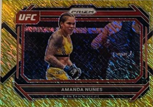 Amanda Nunes 2023 Panini Prizm UFC Base #66 Gold Shimmer